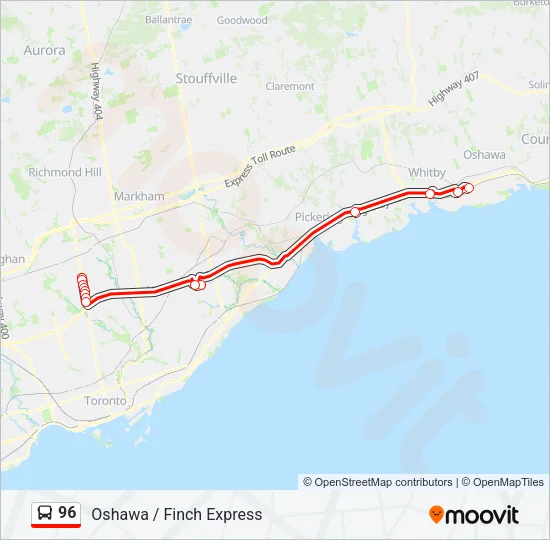 96 Bus Line Map