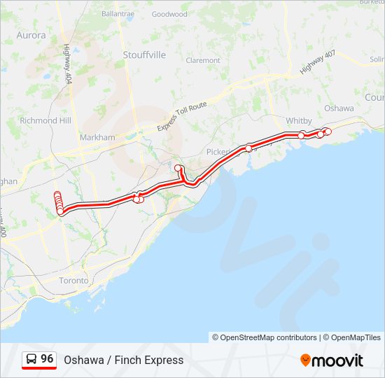 96 Bus Line Map