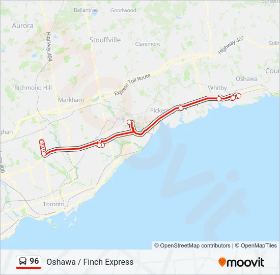 96 Bus Line Map