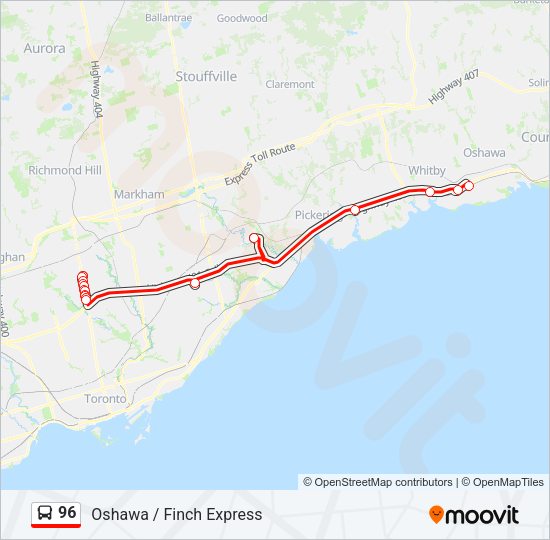 96 Bus Line Map