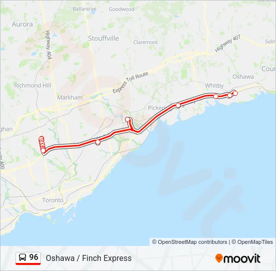 96 Bus Line Map