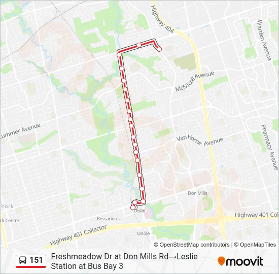 151 Route: Schedules, Stops & Maps - Freshmeadow Dr at Don Mills Rd‎→ ...