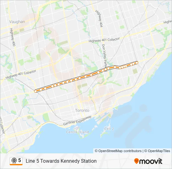 5 Route: Schedules, Stops & Maps - Line 5 Towards Kennedy Station (Updated)