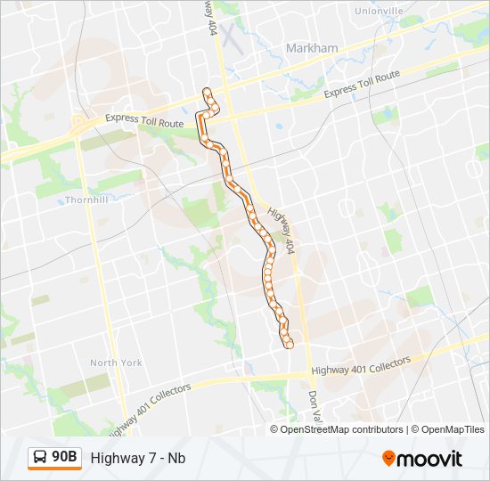 90B bus Line Map