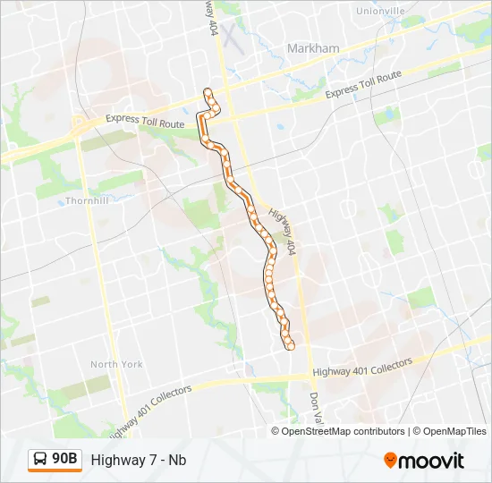 90B Bus Line Map