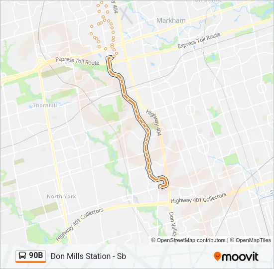 90B Bus Line Map