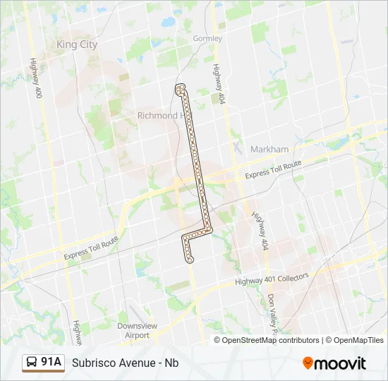 91A Bus Line Map
