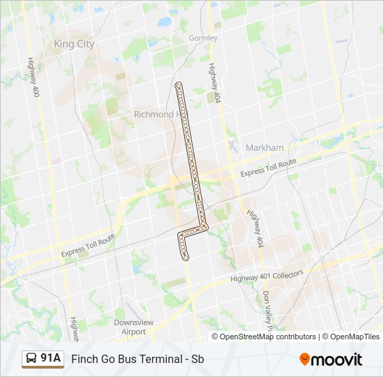 91A Bus Line Map