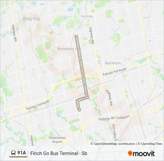 91A Bus Line Map
