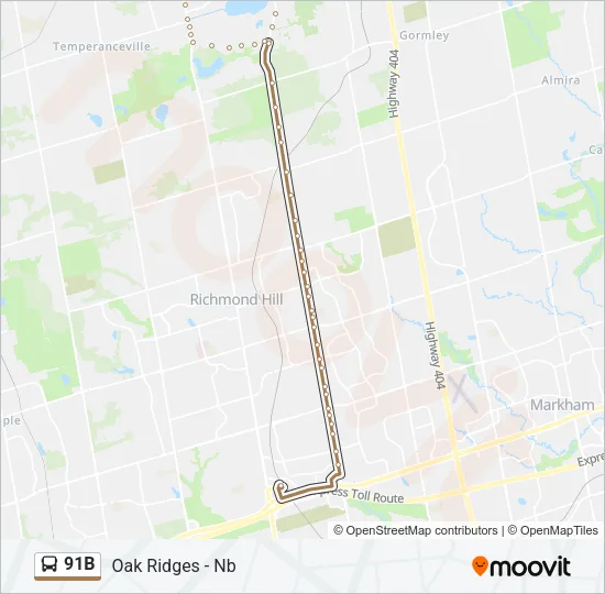 91B Bus Line Map