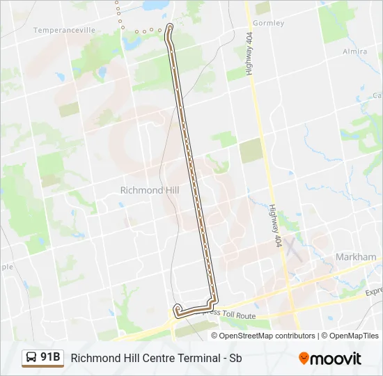 91B Bus Line Map