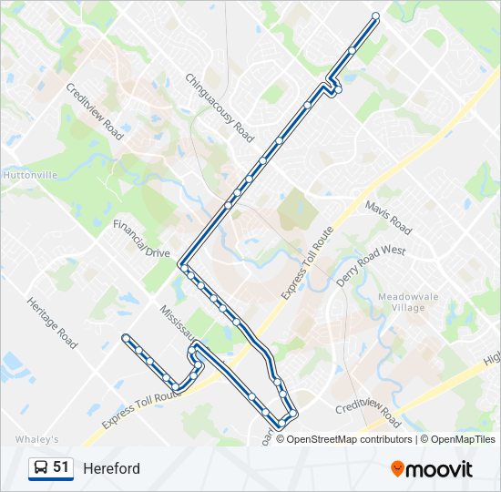 51 Bus Line Map