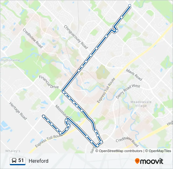 51 Bus Line Map