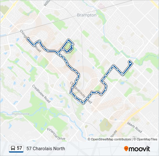 57 Bus Line Map