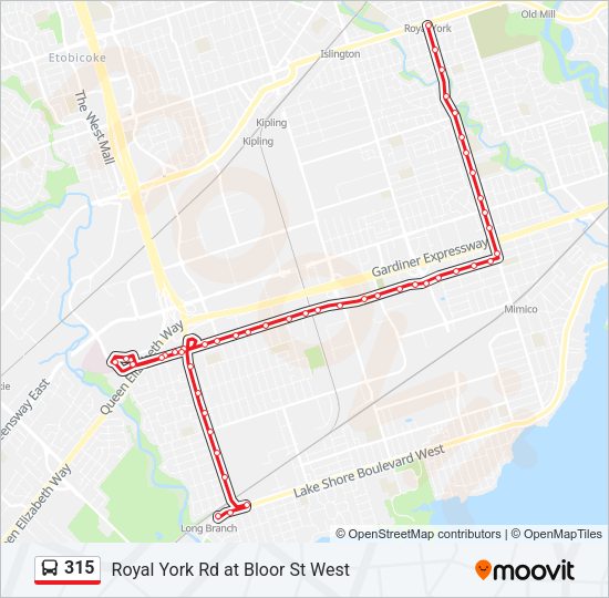 315 Bus Line Map