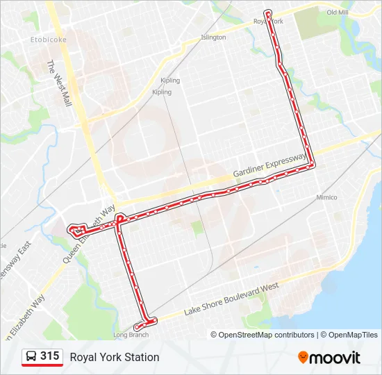 315 Bus Line Map