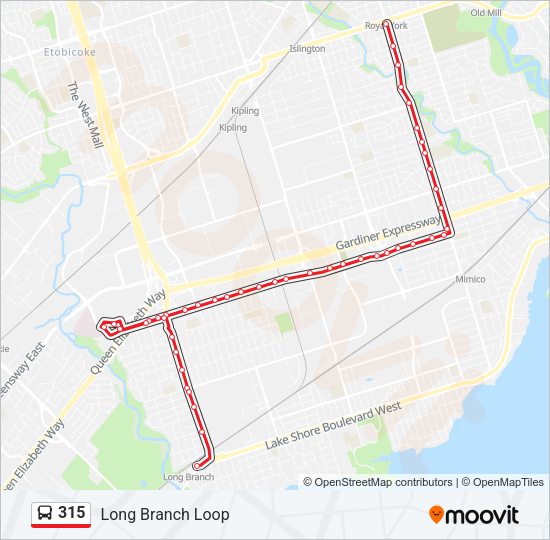 315 Bus Line Map