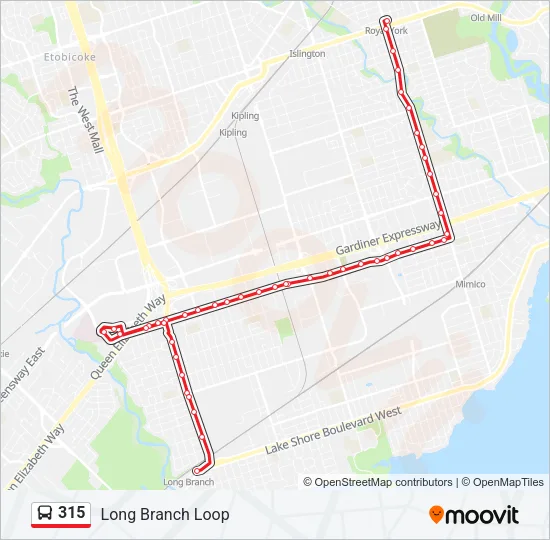 315 Bus Line Map