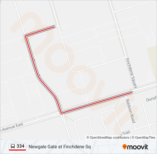 334 Bus Line Map