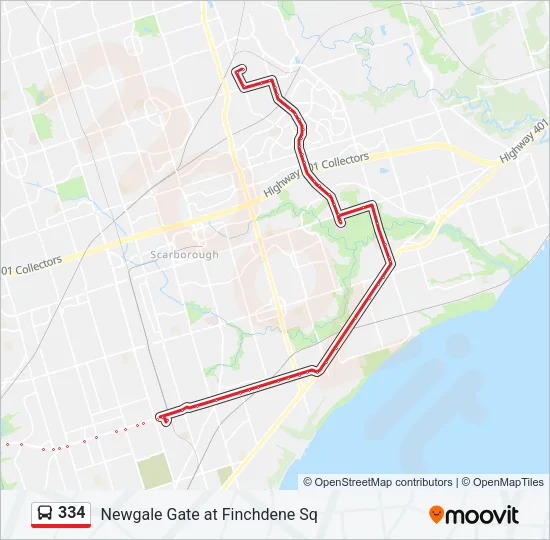 334 Bus Line Map