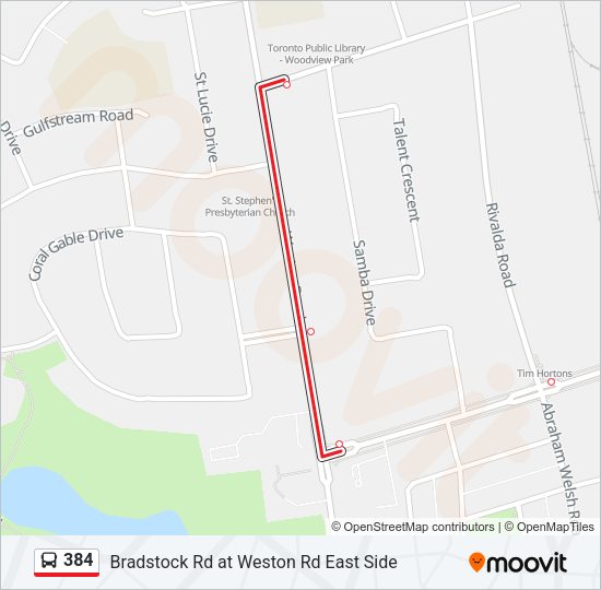 384 Bus Line Map