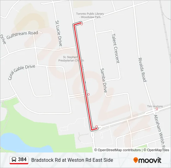 384 Bus Line Map