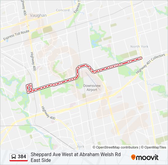 384 Bus Line Map