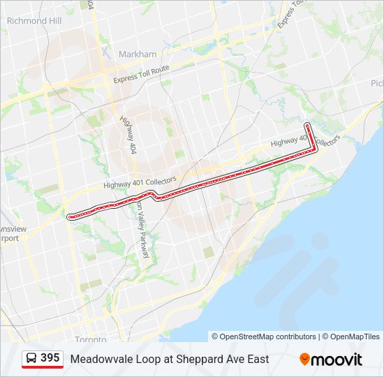 395 Bus Line Map