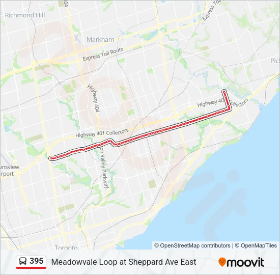 395 Bus Line Map