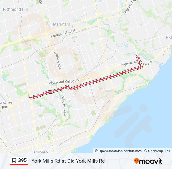 395 Bus Line Map