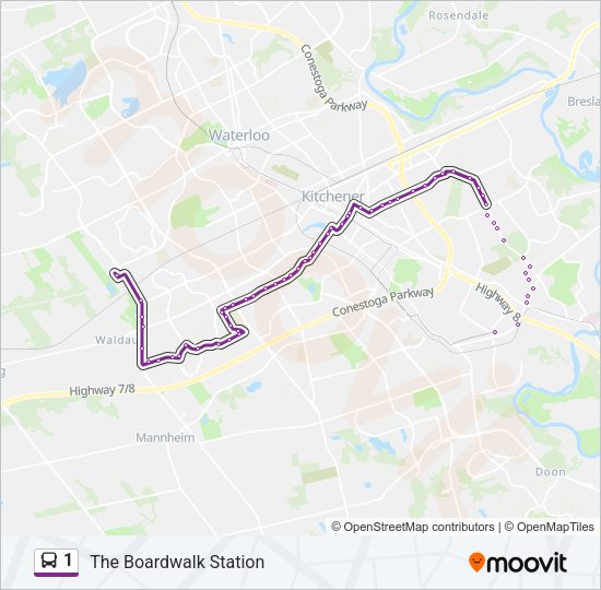 1 Bus Line Map