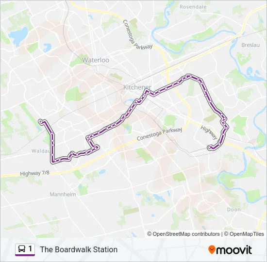 1 Bus Line Map