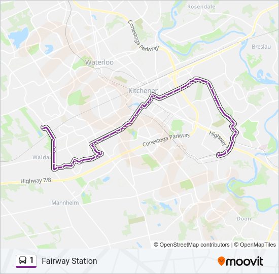 1 Bus Line Map