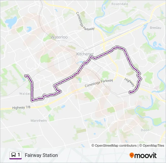1 Bus Line Map