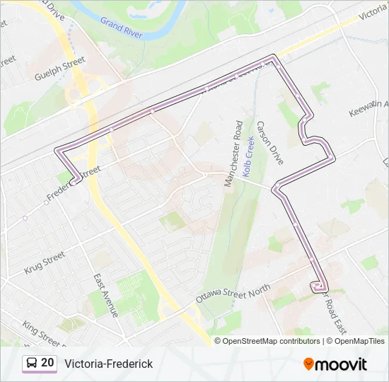 20 Bus Line Map