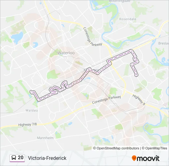 20 Bus Line Map