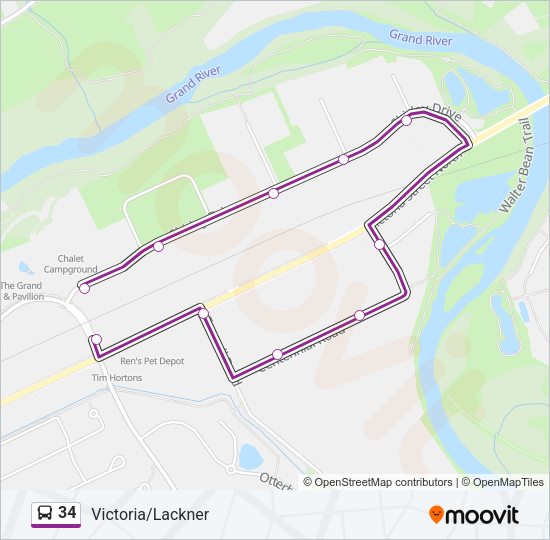 34 Bus Line Map