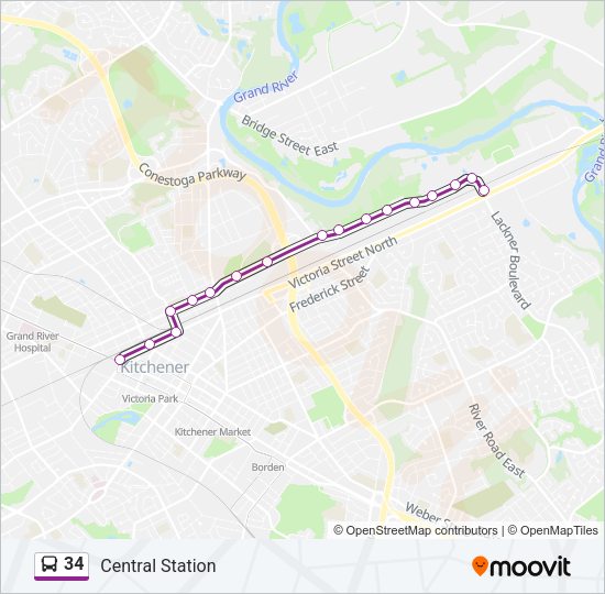 34 Bus Line Map