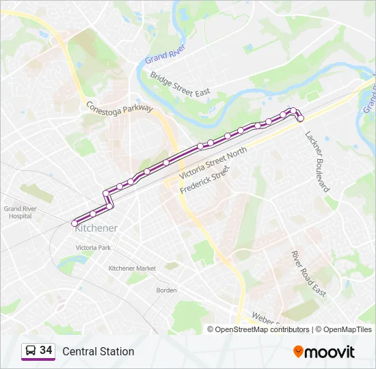 34 Bus Line Map