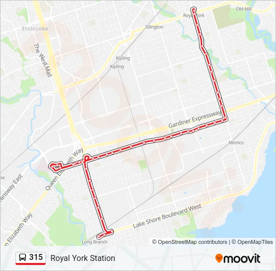 315 Bus Line Map