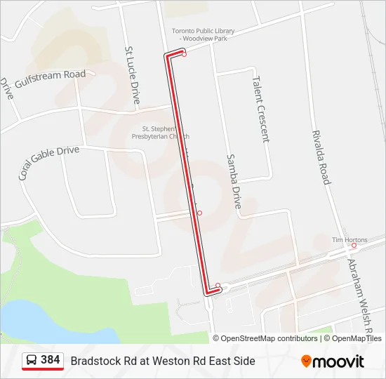 384 Bus Line Map