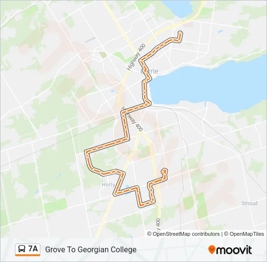Plan de la ligne 7A de bus