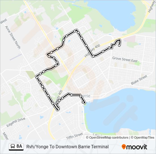 8A Bus Line Map