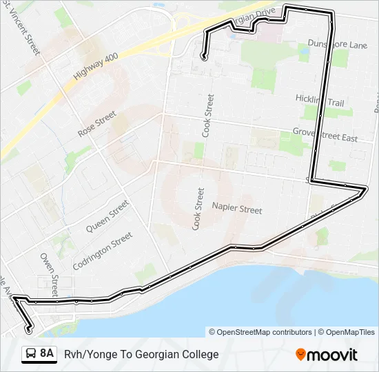 8A Bus Line Map