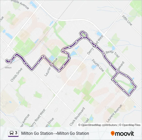 3 Bus Line Map