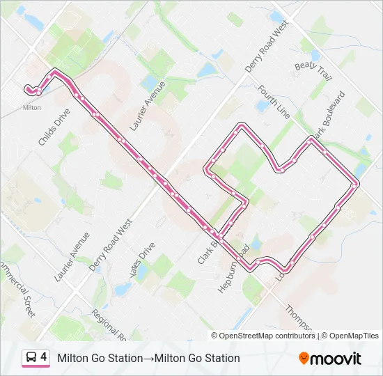 Plan de la ligne 4 de bus