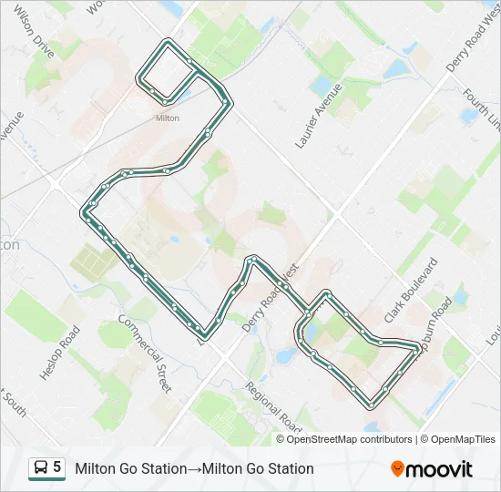 Plan de la ligne 5 de bus