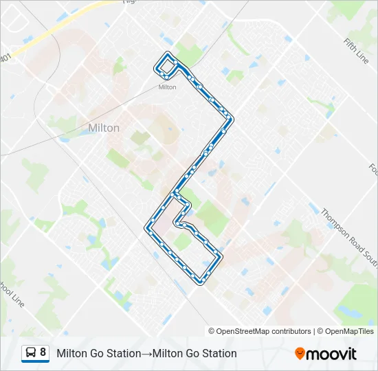 8 Bus Line Map