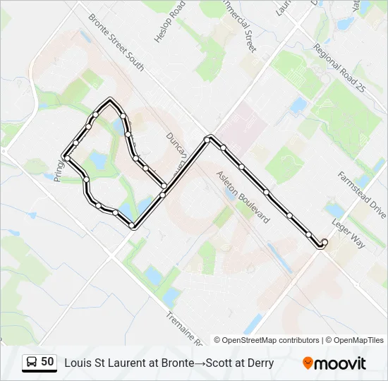 50 Bus Line Map