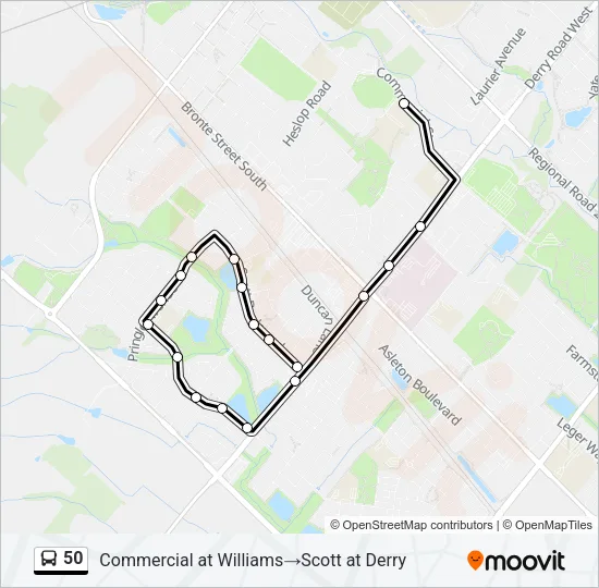 50 Bus Line Map
